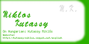 miklos kutassy business card